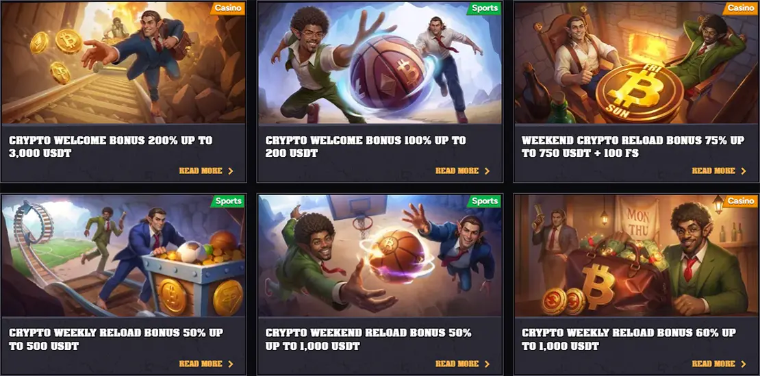 Wintino crypto bonuses